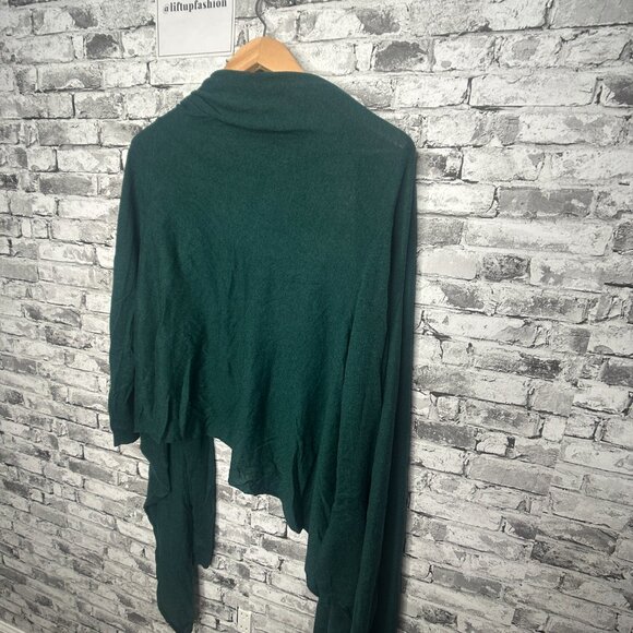 EUC DKNY Women's Dark Green High Low Cardigan Size M/L (minor flaw) - Picture 6 of 11